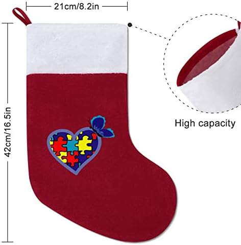 Otizm Farkındalık Desteği Aşk Noel Çorap Çorap Peluş Şömine Asılı Noel Ağacı Ev Dekorasyonu için
