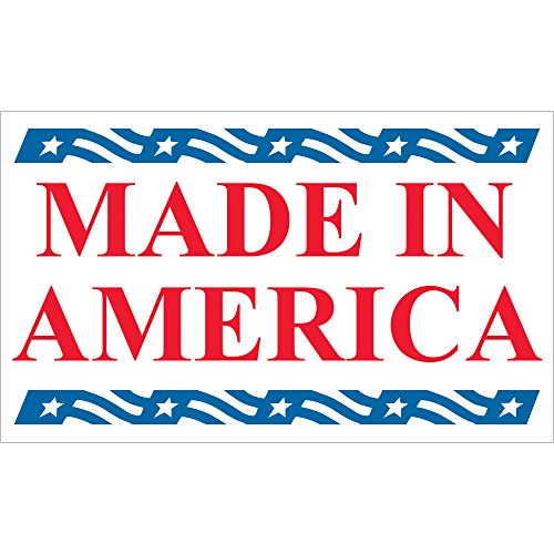 Tape Logic® Etiketleri, Made in America, 2-1/2 x 5, Kırmızı/Beyaz/Mavi, 500/Rulo, İndirimli Kargo ile ABD