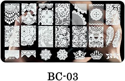Dantel Çiçekler Tırnak Damgalama Plakaları Mandala Geometrik Nail Art Damga Şablonları Lehçe Baskı Şablonlar Manikür Araçları Trbc01-20