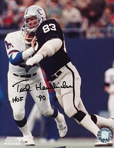 Ted Hendricks Oakland Raiders Hof 1990 Aksiyon İmzalı 8x10 İmzalı NFL Fotoğrafları
