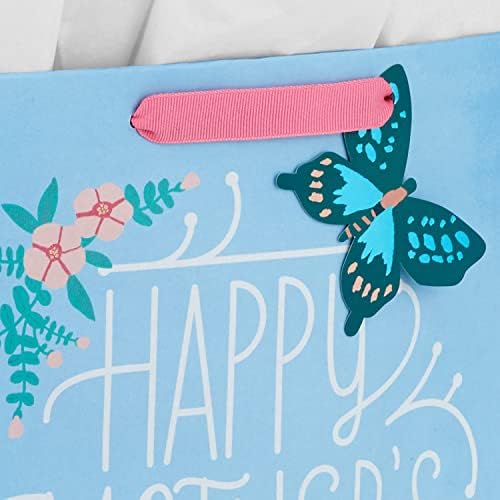 Anneler, Büyükanneler, Nanalar, Kız Kardeşler, Gigi için Kağıt Mendilli (Çiçekli ve Kelebekli Açık Mavi) 13 Büyük Anneler Günü Hediye