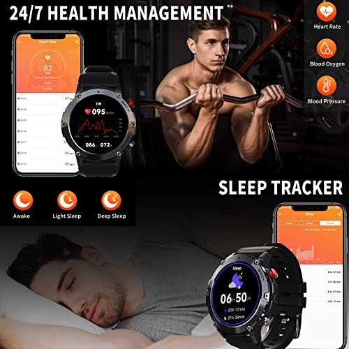 Efolen Akıllı İzle Erkekler için, 1.32 HD Ekran ile Bluetooth Çağrı (Cevap/Arama Yapmak) Smartwatch, askeri Taktik Spor İzci için Android