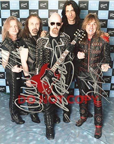 Judas Priest rock grubu yeniden basım imzalı 8x10 fotoğraf 1 RP