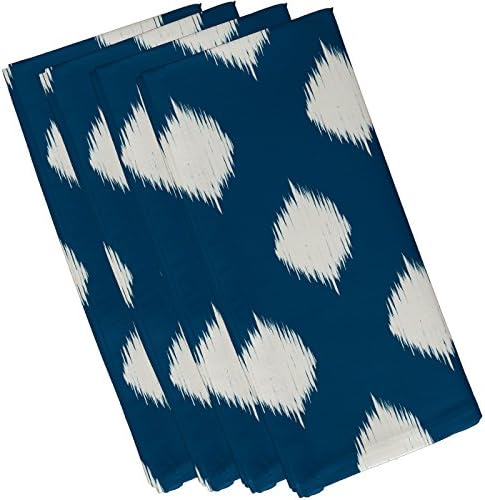 E Tasarım Gereği İkat Nokta Geometrik Baskılı Peçete, 19 x 19, Deniz Mavisi