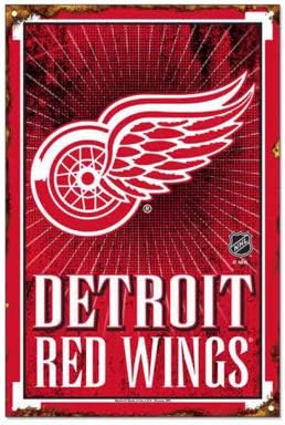WinCraft NHL Detroit Red Wings 6 x 9 inç Metal Tel Asılı İşareti