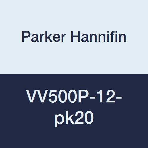 Parker Hannifin VV500P-12-pk20 Endüstriyel Küresel Vana, PTFE Conta, Havalandırmalı, Sıralı, 3/4 Dişi Dişli x 3/4 Erkek Dişli, Pirinç