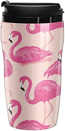 Pembe Flamingolar Kahve Kupa çay kapaklı bardak Ev Ofis Seyahat İçin siyah tarzı