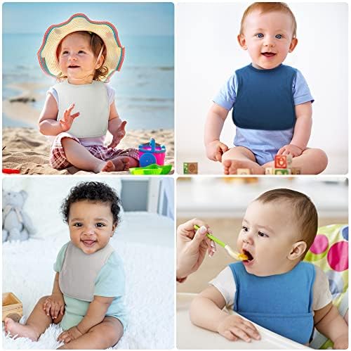 Yoofoss Bebek Önlükler %100 % Pamuk 4 Paket Yumuşak ve Emici Bebek mama önlüğü Lap-omuz Besleme Önlükler Erkek Kız