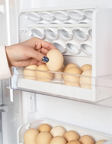 IEASEbwp seramik fincan Flip Over Yumurta Depolama Raf Buzdolabı Organizatör Kutusu Yumurta saklama Kutusu Pratik Yumurta Konteyner