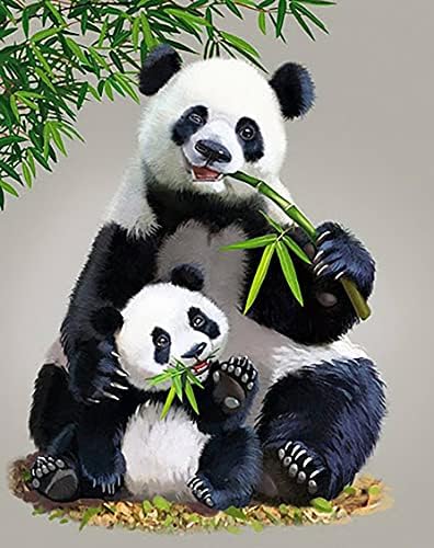 Aııshow Elmas Boyama Hayvan Kitleri Yetişkinler için, Panda Tam Matkap Elmas Sanat Boyama Çapraz Dikiş Kristal Rhinestone Nakış Sanat