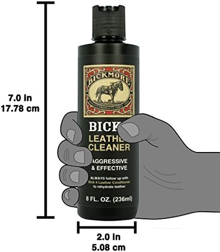 Bickmore Bick 1 Deri Temizleyici 8 oz - Tüm Renkli, Beyaz ve Siyah Deriden Kir, Yağ, Ter, Tuz ve Su Lekelerini Temizleyin