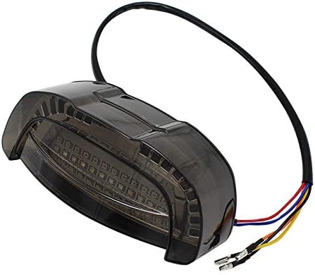 Anki HappiGo ANKİA 12 V evrensel LED motosiklet entegre fren kuyruk ışık plaka braketi lambası akan dönüş sinyalleri ışık (füme siyah