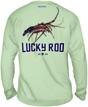 Yızzam LuckyRod Amerikan Bayrağı Erkek Uzun Kollu UPF 50 + Performans Balıkçılık Gömlek