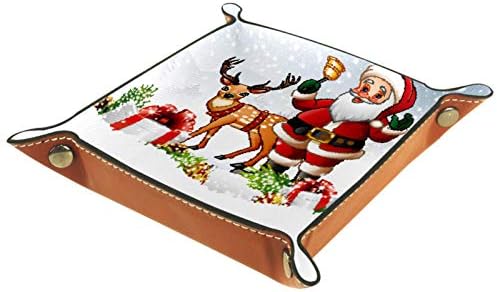 Lyetny Santa & Geyik Organizatör Tepsi saklama kutusu Başucu Caddy Masaüstü Tepsi Değişim Anahtar Cüzdan bozuk para kutusu Tepsi Depolama