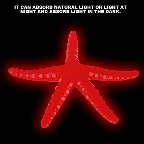 SALUTUYA Akvaryum balık Tankı Güvenli Plastik İşıltılı Parlayan Simülasyon Denizyıldızı Peyzaj Dekorasyon Süsler (Kırmızı)