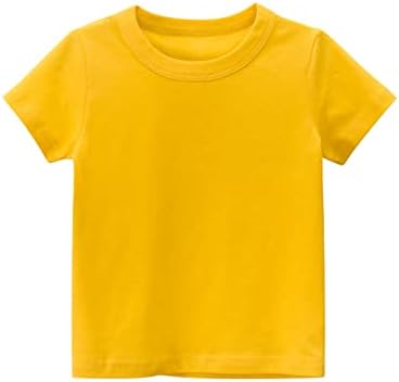 Yürüyor Çocuk Kız Erkek Kısa Kollu Temel T Gömlek Casual Yaz Tees Gömlek Tops Katı Renk Erkek Bebek Üst