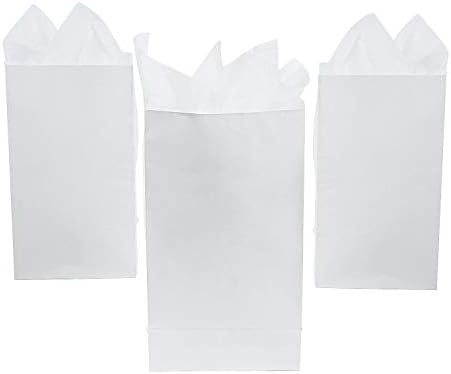 Eğlenceli Ekspres-Mini Beyaz Kağıt ikram Çantaları (24 adet) - Parti Malzemeleri-Çantalar-Kağıt İkram Çantaları-24 Adet