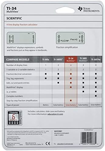 Texas Instruments TI - 34 MultiView Bilimsel Hesap Makinesi-Öğretmen Seti (10'lu paket)
