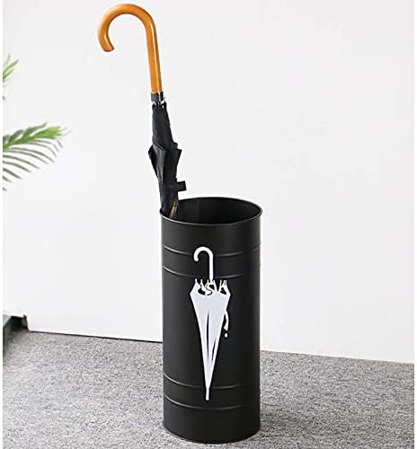 ZESUS Silindirik Yaratıcı Şemsiye Standı Raf Demir Metal Şemsiye Tutucu Hollow Anti Pas Şemsiye Organizatör Koridor için Açık / Siyah
