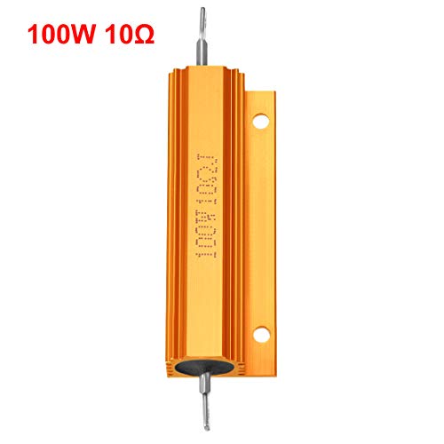 uxcell 2 adet Alüminyum Kasa Direnç 100W 10 Ohm Wirewound Sarı LED Değiştirme Dönüştürücü 100W 10RJ