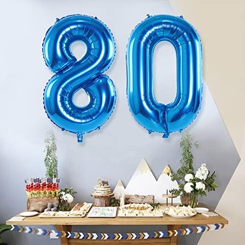 Maigendoo Jumbo 80 Numara Balon 40 İnç Büyük Haneli Balonlar 80. Doğum Günü Partisi Mezuniyet Kutlaması Yıldönümü Etkinliği için Girdap
