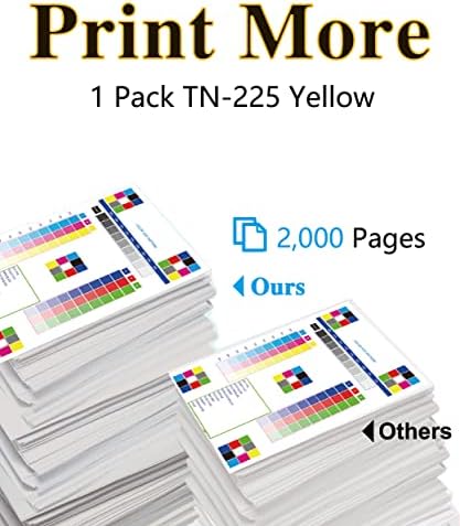 (1-Pack, Sarı) çok ve Daha Uyumlu Toner Kartuşu Değiştirme için Brother TN-225Y TN-225 TN225 için Kullanılan HL-3140CW 3150CDW 3170CDW