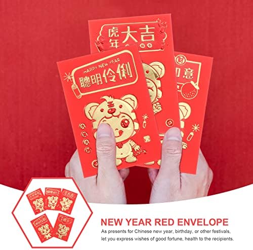 Para birimi 30 Adet Küçük Yeni Yıl Kırmızı Zarflar Yılı Kalınlaşmış Kırmızı Paketler cüzdan