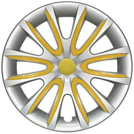 Toyota RAV4 Gri ve Sarı 4 adet için OMAC 16 inç Jant Kapağı. Jant Kapağı-Göbek Kapakları-Araba Lastiği Dış Değişimi