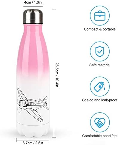 Uçak 17oz spor su şişesi paslanmaz çelik vakum yalıtımlı kola şekli yeniden kullanılabilir spor şişesi