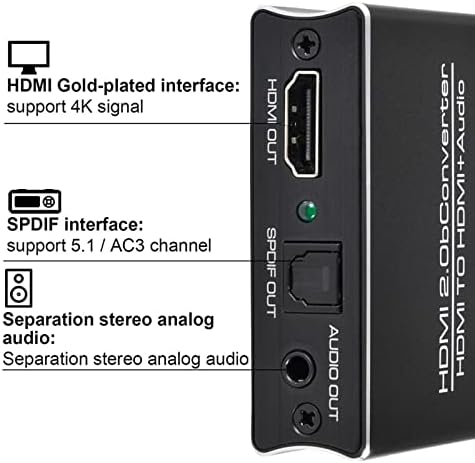 XUnion QNR11i Hdmı ses dağıtıcı kablosu Sürüm 2 0 4K60Ps5 Optik Fiber 5 1 Ses 3 5 Splitter