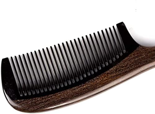 Saç tarakları, yeşil sandal ağacı manda boynuzu ince diş saç fırçası, Statik doğal aroma ahşap taraklar (Renk: boynuz tarağı)