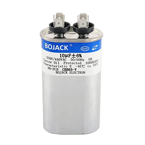 BOJACK 10 uF ±6 %10 MFD 370 V/440 V CBB65 Oval Çalıştırma marş kapasitörü için AC motor Çalıştırma veya Fan Çalıştırma ve Soğutma veya