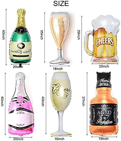 Dev şampanya şişesi Balonlar 40 şarap kadehi cam Köpüklü şarap bardağı Bira Bardağı Folyo Viski Şişesi Balon Dekorasyon için Bar Parti