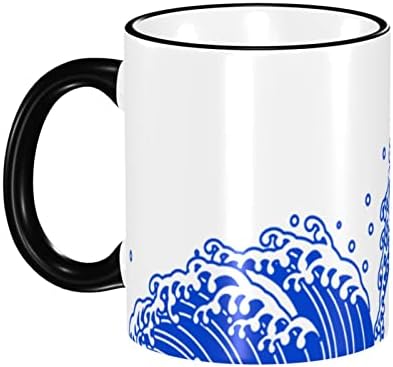 Augenstern Seramik Kahve Kupa Mavi Dalga Japon Tarzı Yenilik Çay Bardağı