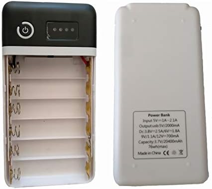 Abovehill 18650 Mobil pil kutusu ile led ışık ve pil göstergesi,iPhone ve Android telefonlar için çift USB ve DC çıkışları