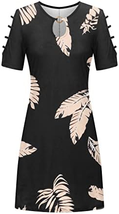 lczıwo Bahar yaz elbisesi Kadınlar için 2023 Moda Strappy Soğuk Omuz Tunik Elbise Mini Elbiseler Kesme Kısa Kollu Elbise