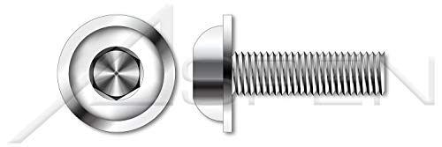 (200 adet) M5-0.8 X 75mm, ISO 7380-2, Metrik, Flanşlı Düğme Başlı Altıgen Soket başlık vidası, A4 Paslanmaz Çelik