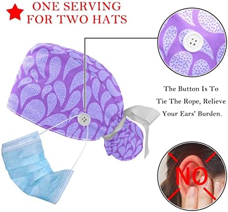2 ADET Ayarlanabilir Çalışma Kapaklar Kabarık Şapka Düğmesi ile Esnek Bant Kravat Geri Fırçalayın Şapka Kadınlar için Paskalya Yumurtası