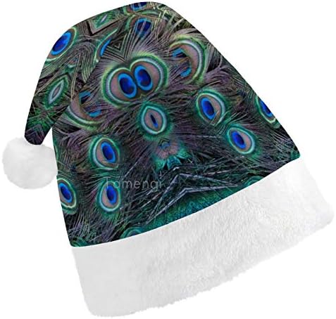 Noel Noel Baba Şapkası, Tavuskuşu Tasarımı Yetişkinler için Noel Tatil Şapkası, Yeni Yıl Şenlikli Kostüm Tatil Partisi Etkinliği için