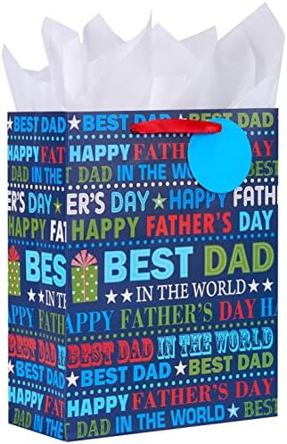 SUNCOLOR 13 Kağıt Mendilli Büyük Babalar Günü Hediye Çantası (dünyanın en iyi babası)