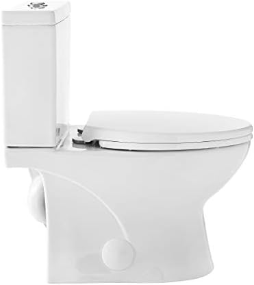 İsviçre Madison İyi Yapılmış Sonsuza Kadar Önbellek İki Parçalı Uzun Tuvalet Çift Sifonlu, Beyaz (SM-2T220)
