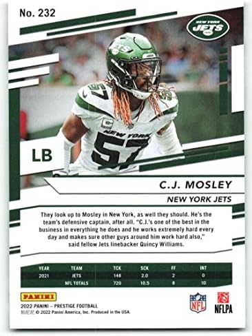 2022 Panini Prestige 232 C. J. Mosley New York Jets NFL Futbol Ticaret Kartı