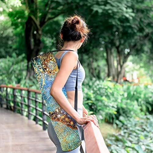 Yoga Mat Çantası, Polka Dot Arka Plan Egzersiz Yoga matı Taşıyıcı Tam Zip Yoga Mat Taşıma Çantası Ayarlanabilir Kayış ile Kadınlar