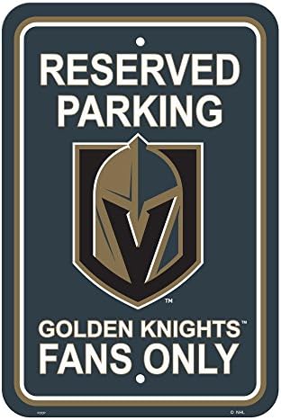 NHL Vegas Altın Şövalyeleri Plastik Park İşareti, Siyah ve Altın,