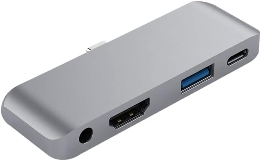 4 in 1 Dongle USB C Hub adaptörü ile 4K HDMI USB A 3.0 bağlantı noktaları 3.5 mm ses bağlantı noktası dizüstü bilgisayarlar için (gri)