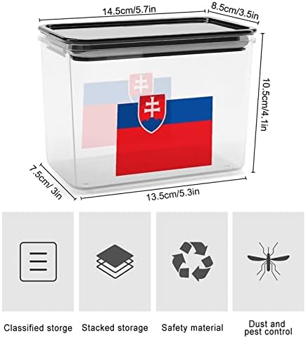 Slovakya Bayrağı Gıda Saklama Kabı Sızdırmaz Kapaklı Plastik Şeffaf Saklama Kutuları