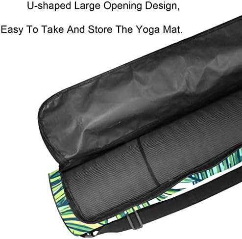 RATGDN Yoga Mat Çantası, Yeşil Yapraklar egzersiz yoga matı Taşıyıcı Tam Zip Yoga Mat Taşıma Çantası Ayarlanabilir Kayış ile Kadınlar