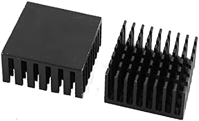 X-DREE 5 adet 28mm x 28mm x 15mm siyah alüminyum soğutucu ısı yaygın soğutma Fin(5 adet 28mm x 28mm x 15mm Negro Aluminio Disipador