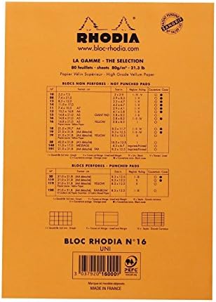Rhodia Klasik Turuncu Not Defteri Boş - 6 inç. x 8-1 / 4 inç, 5'li paket