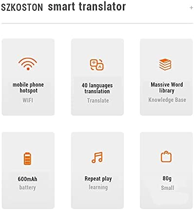 LİRUXUN 40 Çoklu Dil Anında Sesli Çevirmen Taşınabilir Akıllı Sesli Çevirmen Çevrimiçi Rusça Dil Öğrenme (Renk: OneColor)